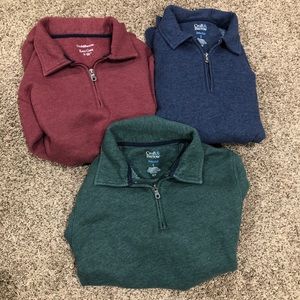 Lot of 3 Croft&Barrow Quarter Zip Soft Pullovers
